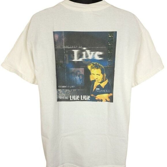 Louie Louie Cordero T Shirt Vintage 90s Live Night Club Las Vegas Hilton Mens XL - Picture 1 of 6
